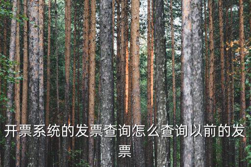 開票系統的發票查詢怎么查詢以前的發票