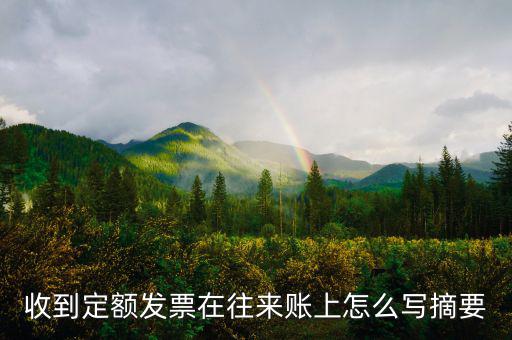 收到定額發票在往來賬上怎么寫摘要