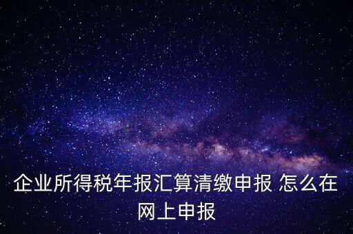 企業(yè)所得稅年報匯算清繳申報 怎么在網上申報