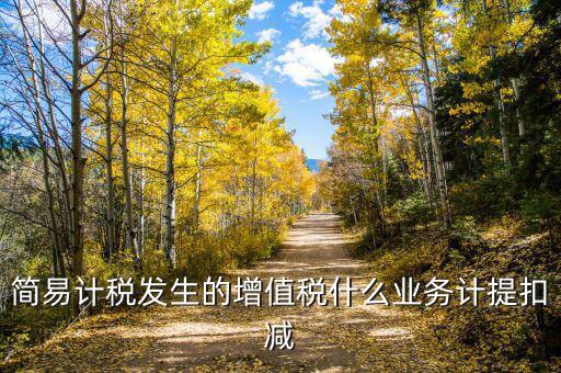 簡易計稅發生的增值稅什么業務計提扣減