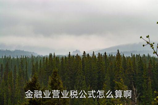 金融業營業稅公式怎么算啊