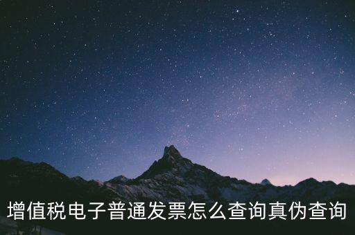 增值稅電子普通發票怎么查詢真偽查詢