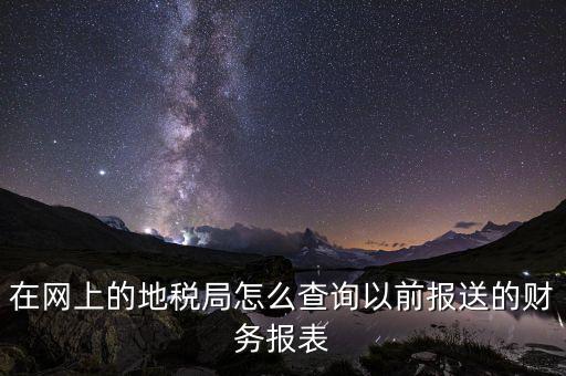 在網上的地稅局怎么查詢以前報送的財務報表