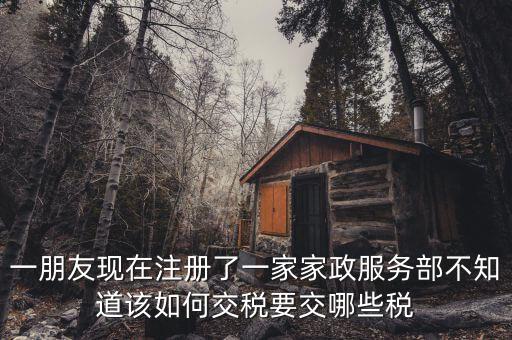 一朋友現在注冊了一家家政服務部不知道該如何交稅要交哪些稅