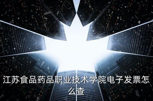 江蘇食品藥品職業技術學院電子發票怎么查
