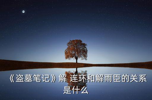 《盜墓筆記》解 連環和解雨臣的關系是什么