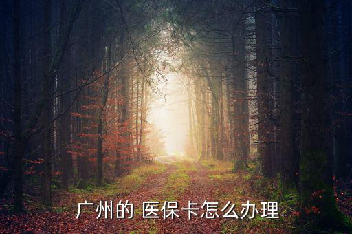  廣州的 醫保卡怎么辦理