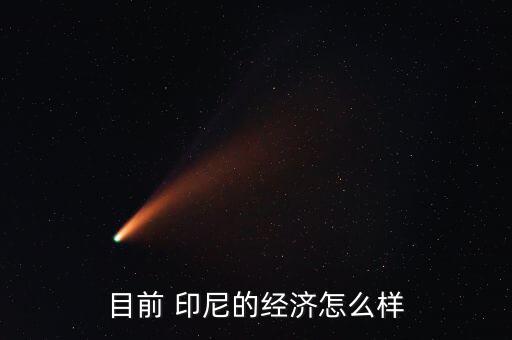 目前 印尼的經濟怎么樣