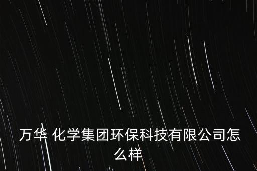  萬華 化學(xué)集團環(huán)保科技有限公司怎么樣