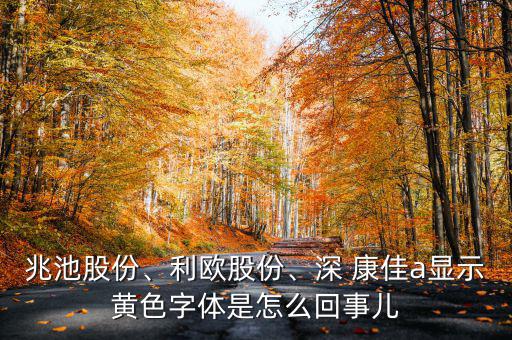 兆池股份、利歐股份、深 康佳a(bǔ)顯示黃色字體是怎么回事兒