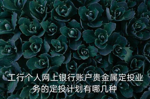  工行個人網上銀行賬戶貴金屬定投業務的定投計劃有哪幾種