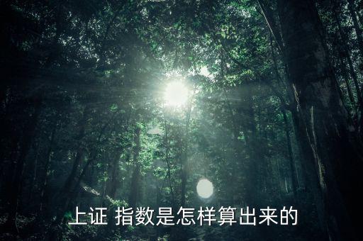 上證指數怎么計算出來的,上證綜合指數