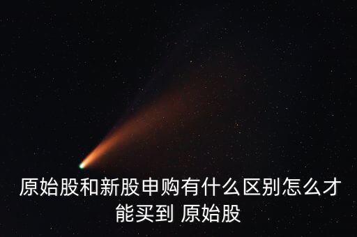  原始股和新股申購有什么區別怎么才能買到 原始股