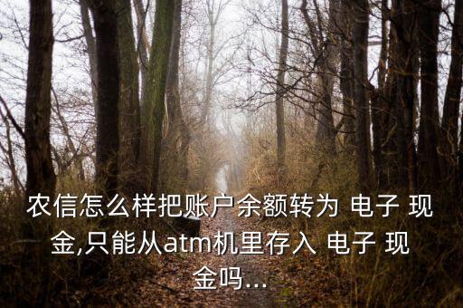 農行電子現金怎么存,非指定賬戶存款可選擇電子現金