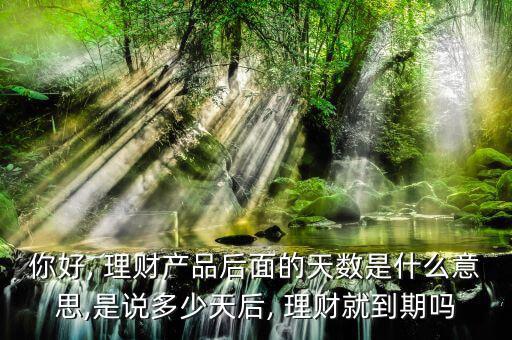 你好, 理財產品后面的天數是什么意思,是說多少天后, 理財就到期嗎