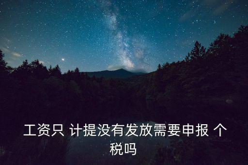  工資只 計提沒有發放需要申報 個稅嗎