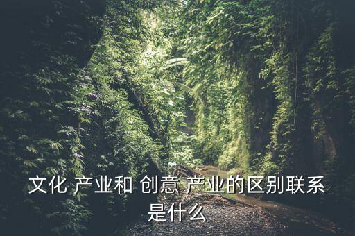 文化 產業和 創意 產業的區別聯系是什么