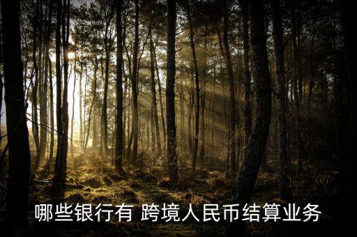 哪些銀行有 跨境人民幣結算業務