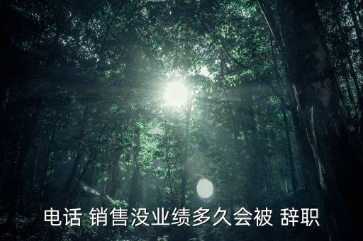 電話 銷售沒業績多久會被 辭職