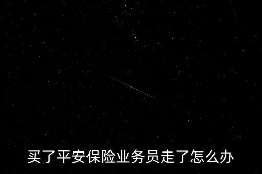 買了平安保險業務員走了怎么辦