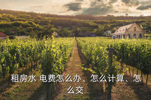  租房水 電費怎么辦、怎么計算、怎么交