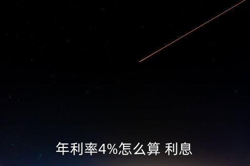 貸款4個點利息怎么算,房地產貸款利息計算規則