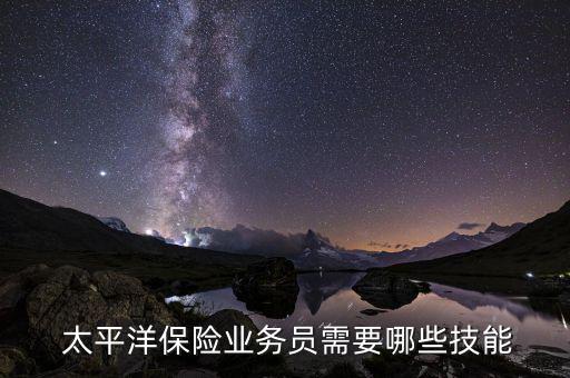  太平洋保險業務員需要哪些技能