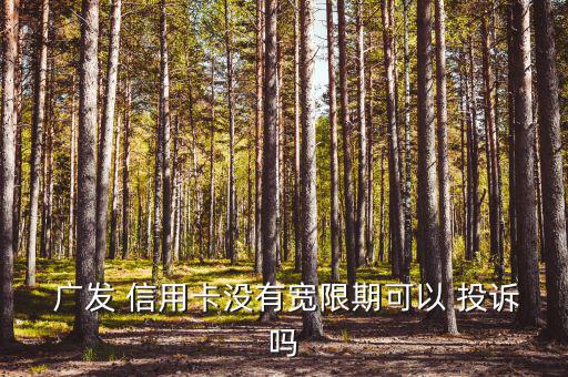  廣發 信用卡沒有寬限期可以 投訴嗎