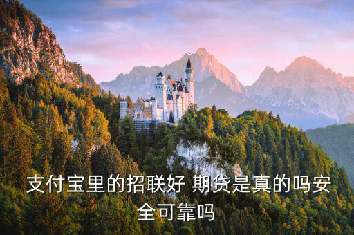  支付寶里的招聯好 期貸是真的嗎安全可靠嗎