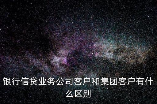 銀行信貸業務公司客戶和集團客戶有什么區別