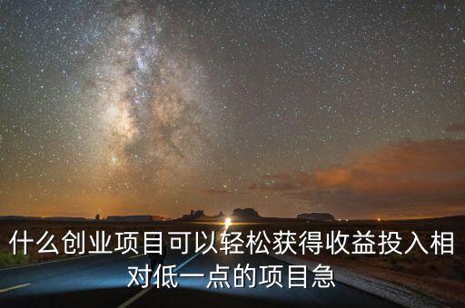 什么創業項目可以輕松獲得收益投入相對低一點的項目急