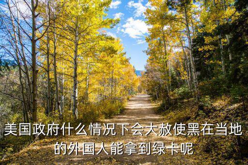 美國政府什么情況下會大赦使黑在當地的外國人能拿到綠卡呢