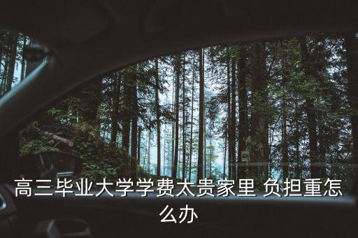 高三畢業大學學費太貴家里 負擔重怎么辦