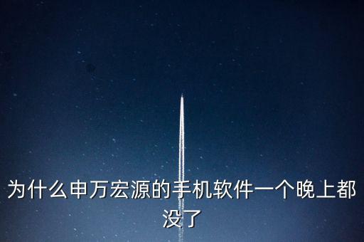 為什么申萬宏源的手機軟件一個晚上都沒了
