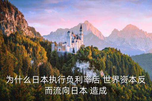 為什么日本執行負利率后 世界資本反而流向日本 造成