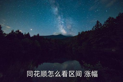  同花順怎么看區間 漲幅