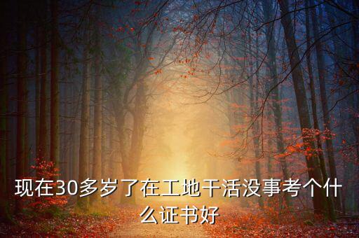 現在30多歲了在工地干活沒事考個什么證書好