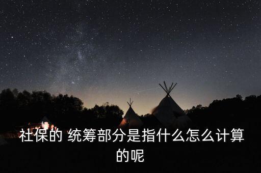  社保的 統籌部分是指什么怎么計算的呢