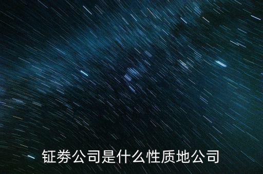 鉦劵公司是什么性質地公司