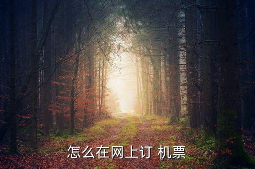 怎么在網上訂 機票