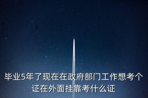 畢業5年了現在在政府部門工作想考個證在外面掛靠考什么證