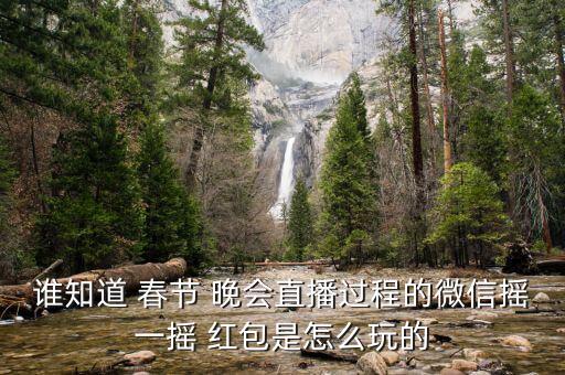 誰知道 春節 晚會直播過程的微信搖一搖 紅包是怎么玩的