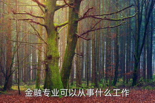 金融專業可以從事什么工作