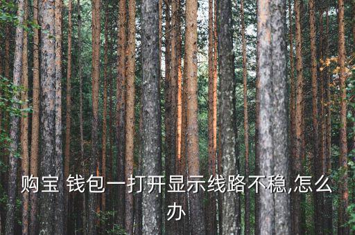 購寶 錢包一打開顯示線路不穩,怎么辦