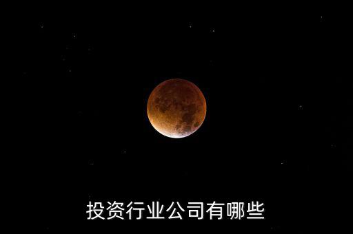投資行業公司有哪些