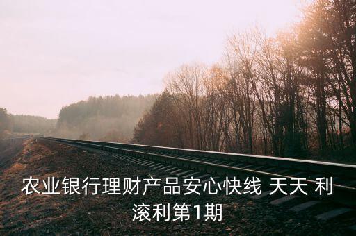 農業銀行理財產品安心快線 天天 利滾利第1期