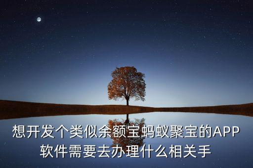 想開發個類似余額寶螞蟻聚寶的APP軟件需要去辦理什么相關手