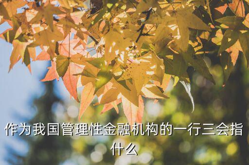一行三會一局是指什么，作為我國管理性金融機構的一行三會指什么