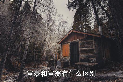 富豪和富翁有什么區別
