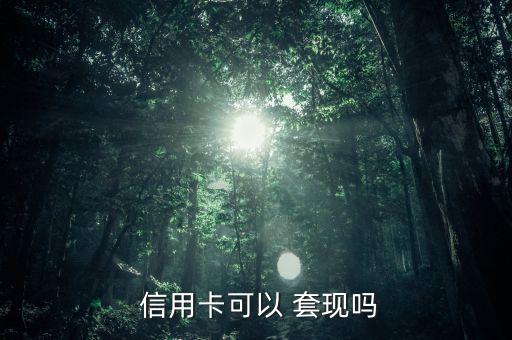  信用卡可以 套現嗎